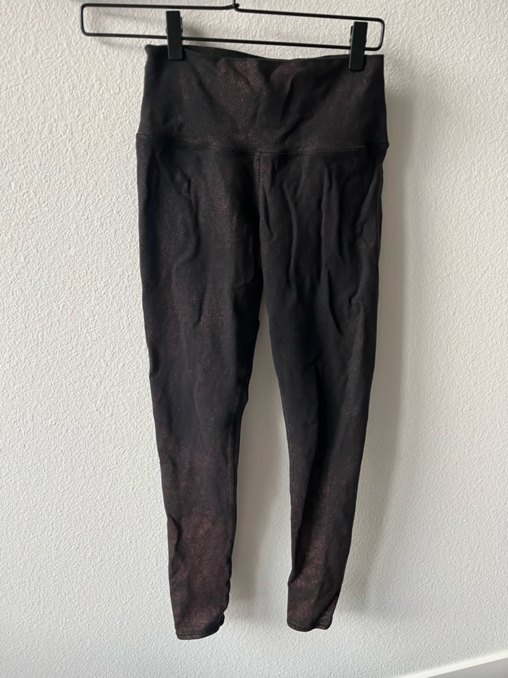 ALO Yoga Black Leggings with Copper Sparkle